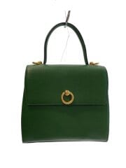 画像：ハンドバッグ/レザー/GRN/無地