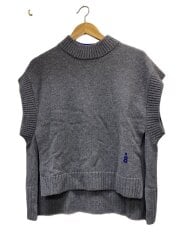 画像：ニットベスト(厚手)/M/ウール/GRY/無地