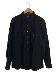 画像：長袖シャツ/L/ウール/BLK/無地/DA040-20042//