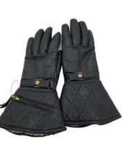 画像：POWWOW/グローブ/S/中ボア/手袋/レザー/BLK/無地/レディース/ボアヨゴレ有