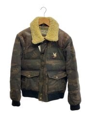 画像：衿羊毛/K-FLIGHT/ダウンジャケット/S/ナイロン/BRW/カモフラ/0000289615-1