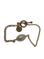 画像：パール×チェーンブレスレット/ステンレス/カラーストーン/GLD/レディース