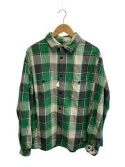 画像：L/S BIG CHECK SHIRT/ネルシャツ/L/コットン/GRN/チェック/CLG-SH 023-009