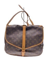 画像：1)ソミュール35_モノグラム・キャンバス/PVC/BRW/総柄