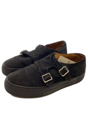 画像：ダブルモンクストラップ/ローカットスニーカー/41/BLK/スウェード