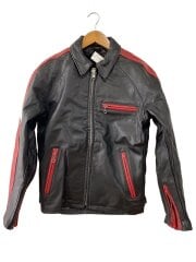 画像：シングルライダースジャケット/ボアライナー付き/34/レザー/BLK