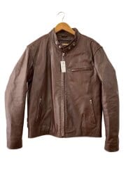 画像：レザージャケット・ブルゾン/3L/レザー/BRW