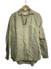 画像：長袖シャツ/3/リネン/BEG/02201-0021/ヘンプスキッパーシャツ