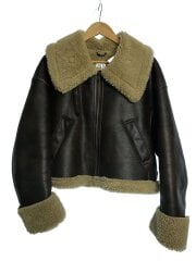 画像：フェイクムートン/ジャケット/L/ポリエステル/BRW