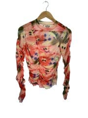 画像：長袖ブラウス/S/ポリエステル/PNK/総柄/Alexis Ruched Hyper Mesh