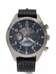 画像：宇宙兄弟/クォーツ腕時計/アナログ/レザー/BLK/BLK