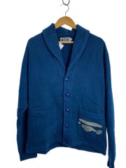 画像：カーディガン(薄手)/XL/コットン/BLU/無地/001SW0301001X