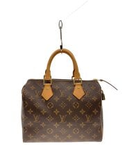 画像：2)スピーディ25_モノグラム・キャンバス/PVC/BRW/総柄