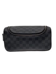 画像：トワレ・ポーチ_ダミエ・グラフィット/PVC/BLK