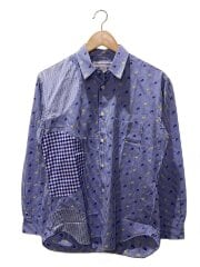 画像：長袖シャツ/XS/コットン/BLU/ストライプ/S21073