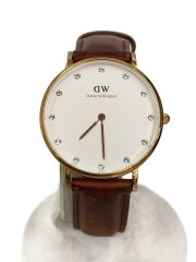 画像：クォーツ腕時計/アナログ/レザー/WHT/CML/classy 034R10