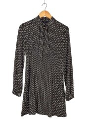 画像：長袖ブラウス/36/シルク/BLK/総柄/56ru 533066