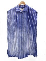 画像：ノースリーブワンピース/FREE/コットン/BLU/ストライプ/0291407056