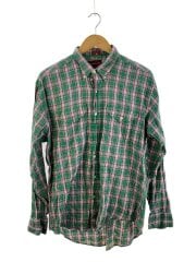 画像：長袖シャツ/初期タグ/70s/チリ製/L/コットン/GRN/チェック/※背面汚れ有