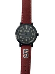 画像：クォーツ腕時計/アナログ/レザー/BLK/BRD/SS