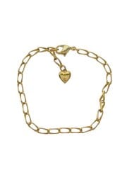 画像：ハートチャームブレスレット/イエローゴールドコーティング/SV925/GLD/レディース