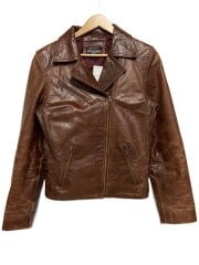 画像：ライダース/レザージャケット・ブルゾン/L/レザー/BRW