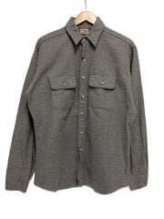 画像：80s/長袖シャツ/L/コットン/GRY/無地
