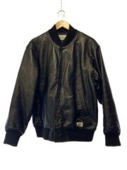 画像：22FW/LEATHER VARSITY JACKET/レザージャケット・ブルゾン/M/牛革/BLK/無