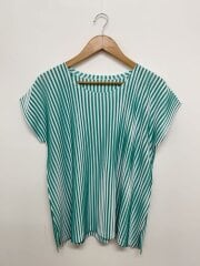 画像：プリーツ半袖カットソー/3/ポリエステル/GRN/ストライプ/PP61JT564