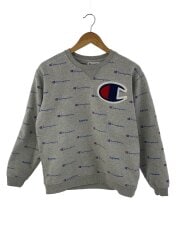 画像：×Champion/13AW/Script Crewneck/スウェット/M/コットン/GRY/総柄