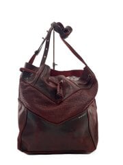 画像：巾着ショルダーバッグ/レザー/RED⑧