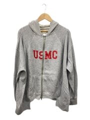 画像：ジップパーカー/--/コットン/GRY