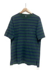 画像：Tシャツ/L/コットン/GRN/ボーダー