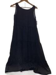 画像：ティアードノースリーブワンピース/M/ポリエステル/BLK/59J13-728-09