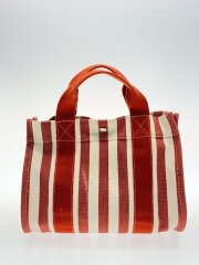 画像：状態考慮/トートバッグ/キャンバス/RED/ストライプ