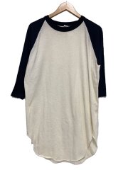 画像：80s/USA製7分袖カットソー/XL/ポリエステル/WHT/無地