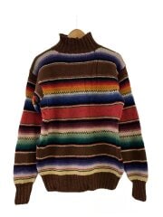 画像：90s/HAND KNIT/ニット/M/ウール/マルチカラー/ボーダー