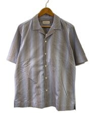 画像：Carltone Shirt/半袖シャツ/48/コットン/BLU/ストライプ/261-020742-3063-50