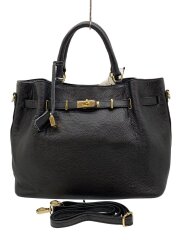 画像：ハンドバッグ/レザー/BLK