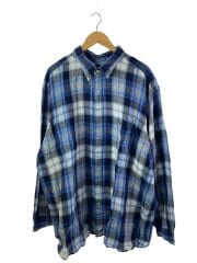 画像：長袖シャツ/--/リネン/BLU/チェック