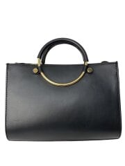 画像：ショルダーバッグ/レザー/BLK/無地