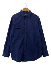 画像：長袖シャツ/XL/コットン/NVY/無地//