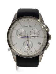 画像：クォーツ腕時計/アナログ/レザー/BLK/BLK