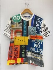 画像：Tシャツ/M/コットン/WHT/総柄