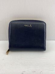 画像：2つ折り財布/レザー/NVY/レディース