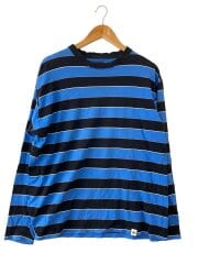 画像：長袖Tシャツ/L/コットン/BLK/ボーダー//