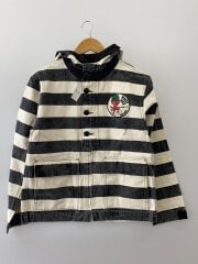 画像：WACKY RACE/プリズナージャケットS/コットン/WHT/ボーダー