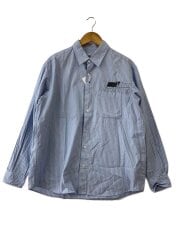 画像：ボタン欠品/長袖シャツ/3/コットン/BLU/ストライプ/UE-252020