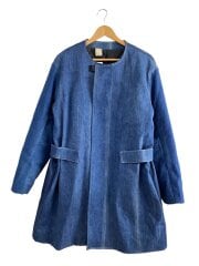 画像：ノーカラーコート/36/デニム/IDG/内側キルティング/91606//