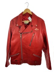 画像：ダブルライダースジャケット/XL/牛革/RED/463909